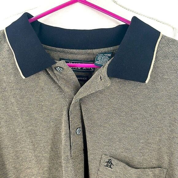 Men's Vintage Penguin Grand Slam Performance XXL Tan an Black Short Sleeve Polo - Picture 1 of 8